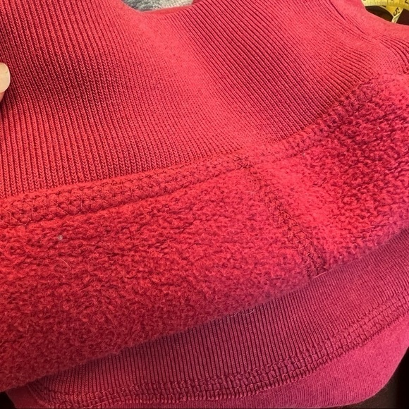 AÉROPOSTALE athletic department red hoodie with pocket, M, patchwork stitching. - Picture 12 of 14